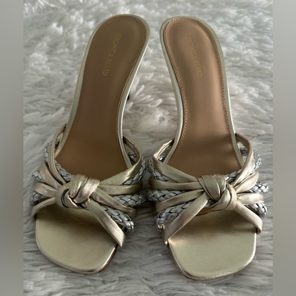 Veronica Beard Women's Misa Knot-Front Heel Sandals Shoes Sz 7‎ - Picture 2 of 10